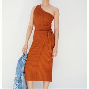 Anthropologie One Shoulder Ribbed Knit Skirt XS